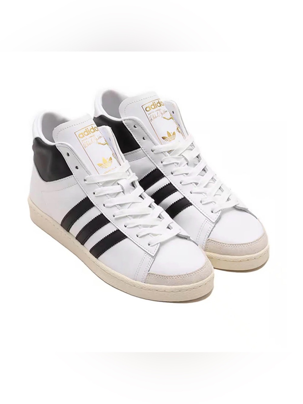 adidas White Black High-Top Sneakers
